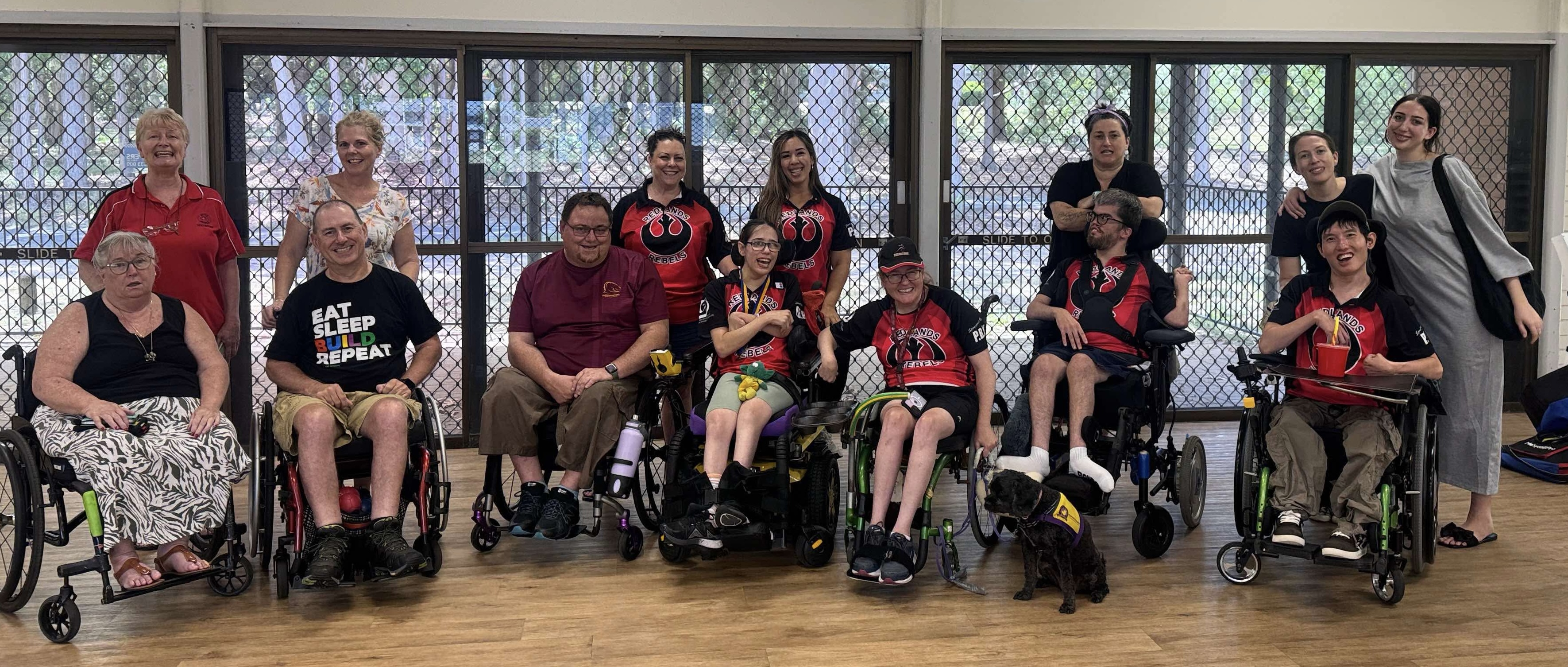 The full Redlands Rebels club gathered together after a session